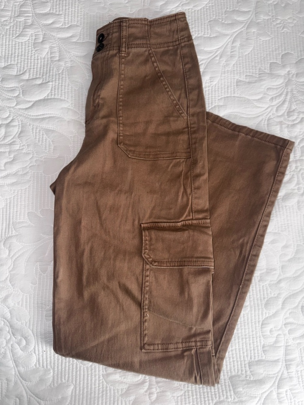 Cargo Tan Straight-Leg Pants